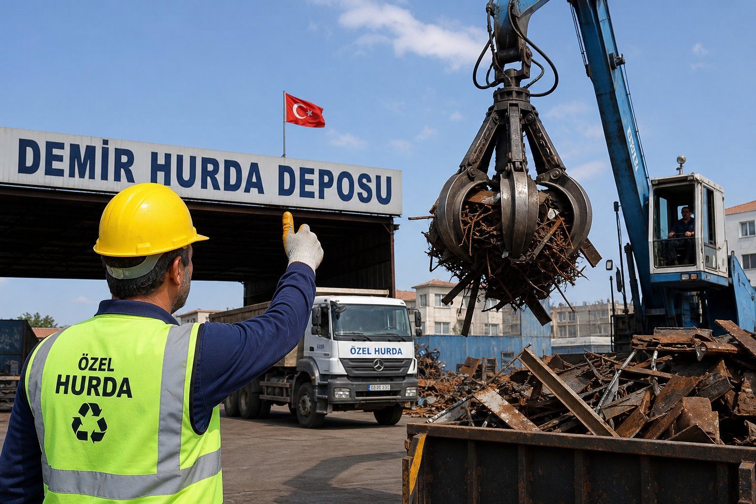 Vinç ile hurda demir yükleme